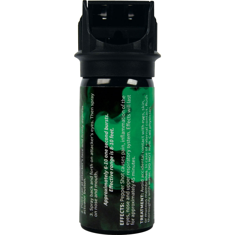 Pepper Shot 1.2% MC 2 oz pepper spray stream flip top view 5
